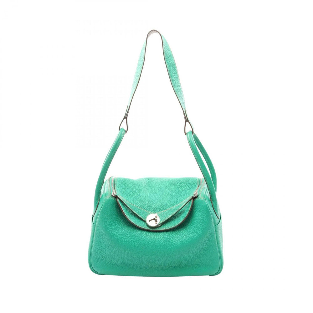 Hermes Lindy 26 Verso Mint Turtledove Grey Shoulder Bag Handbag Leather Tauri...